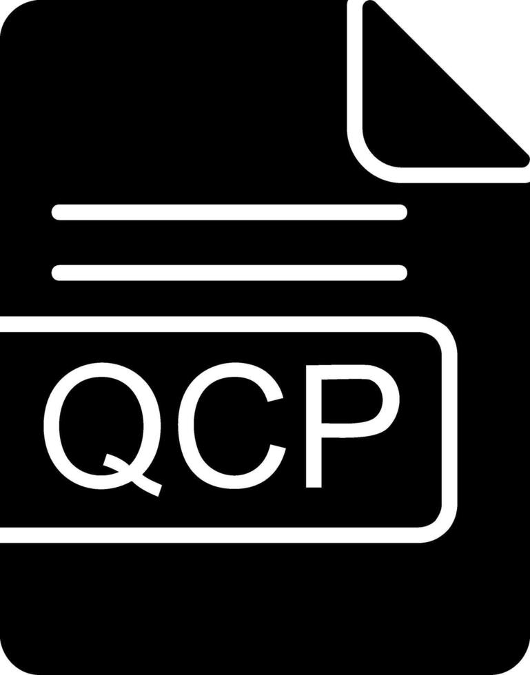 QCP File Format Glyph Icon vector