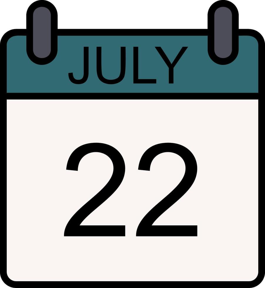 July Line Filled Icon vector