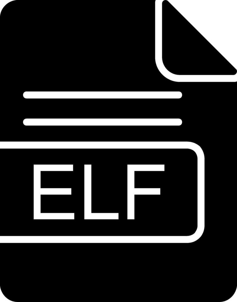 ELF File Format Glyph Icon vector