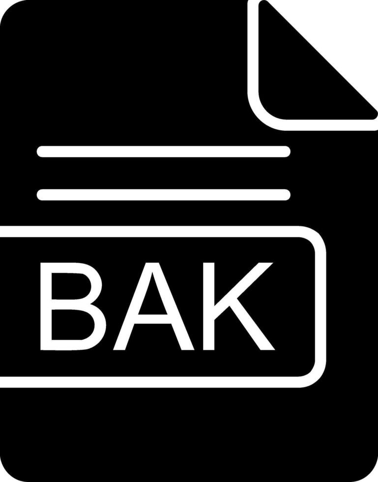 BAK File Format Glyph Icon vector