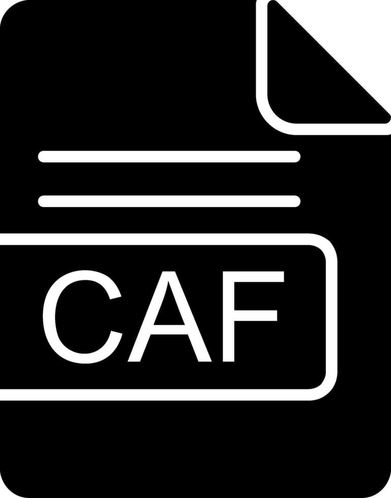 CAF File Format Glyph Icon vector