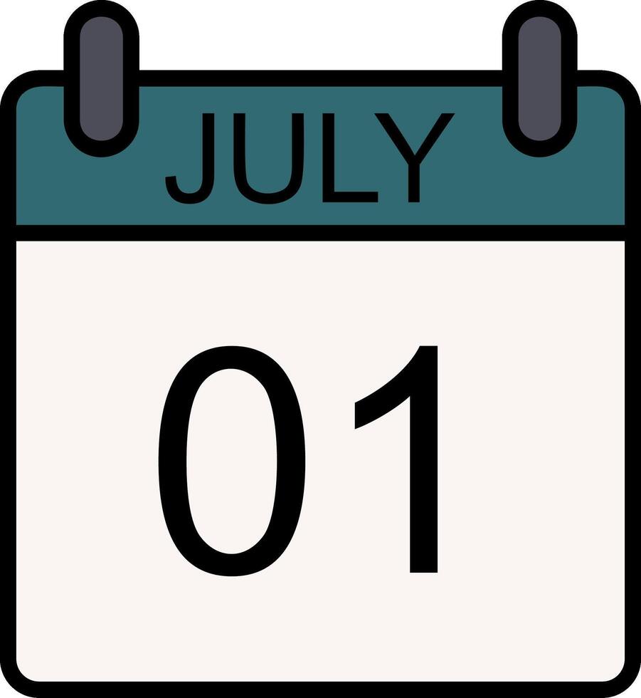 July Line Filled Icon vector