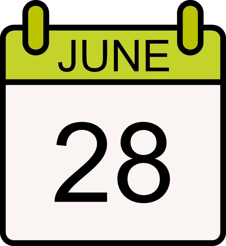 June Line Filled Icon vector