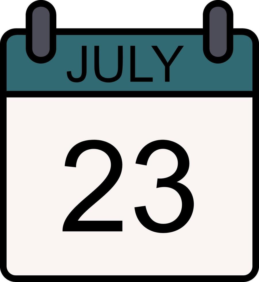 July Line Filled Icon vector