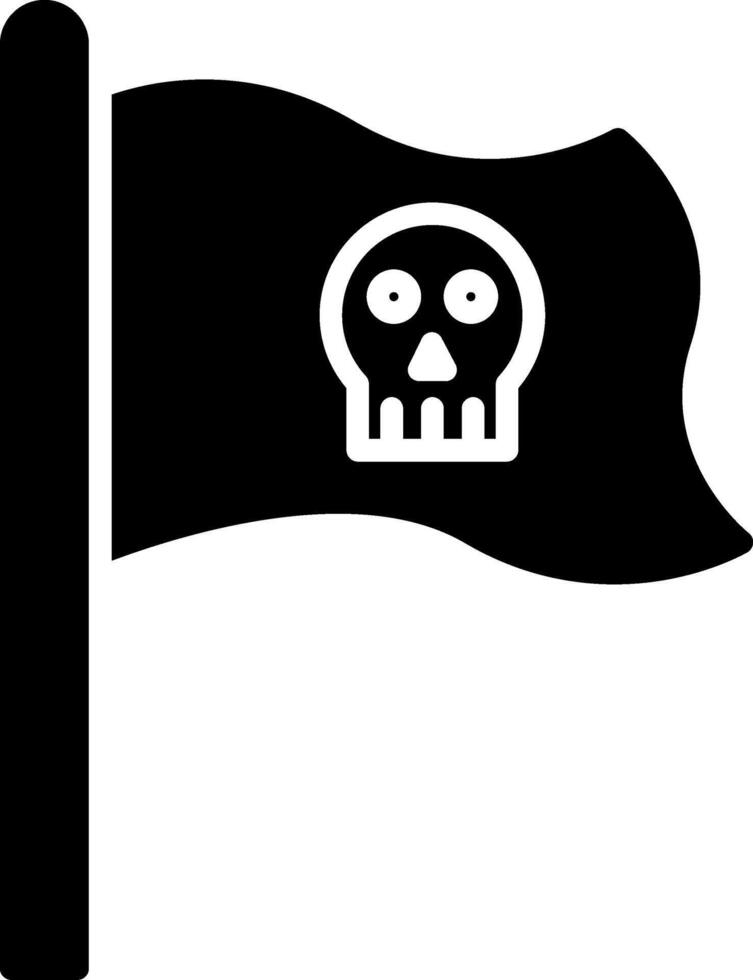 Pirate Flag Glyph Icon vector