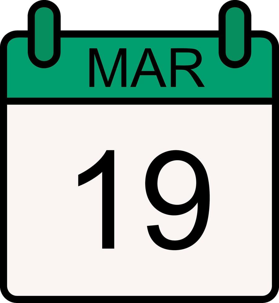 March Line Filled Icon vector