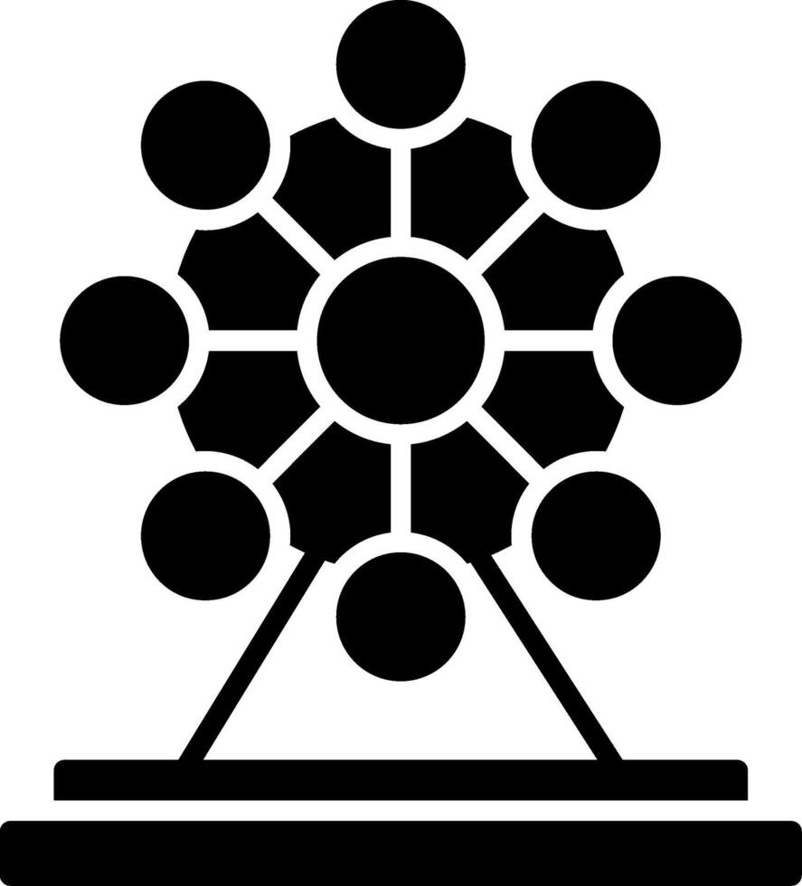 Ferris Wheel Glyph Icon vector