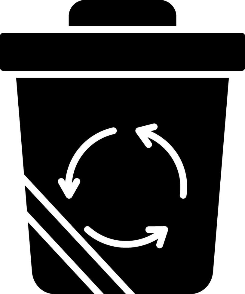 icono de glifo de papelera de reciclaje vector