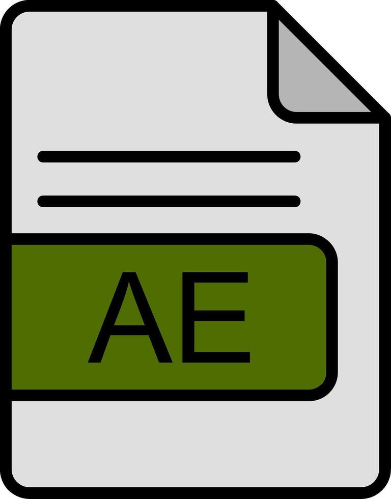 ae archivo formato línea lleno icono vector