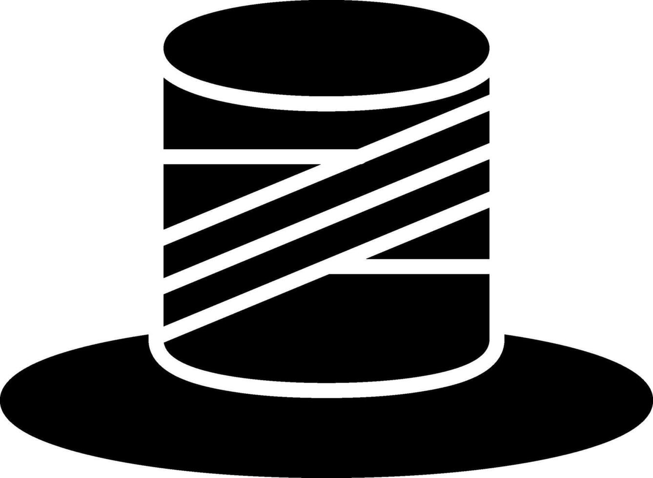 Top Hat Glyph Icon vector