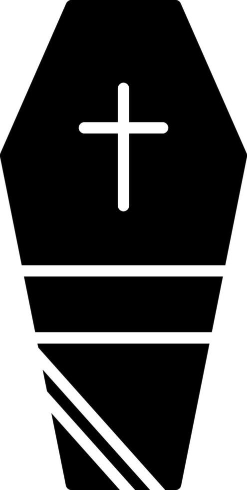 Coffin Glyph Icon vector