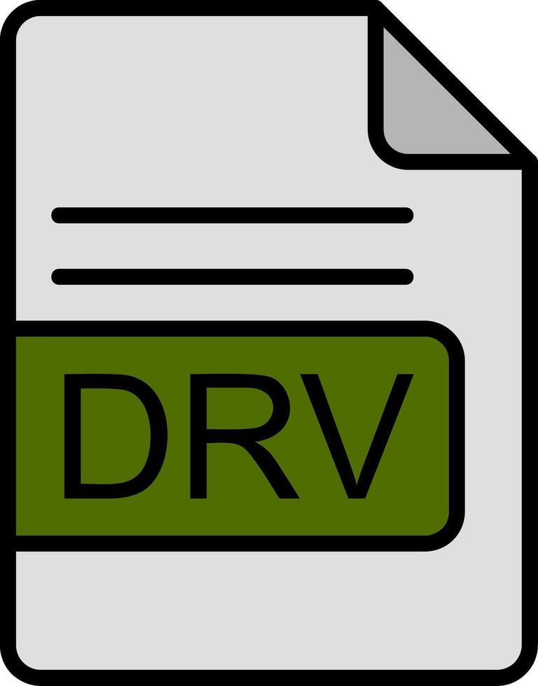 drv archivo formato línea lleno icono vector