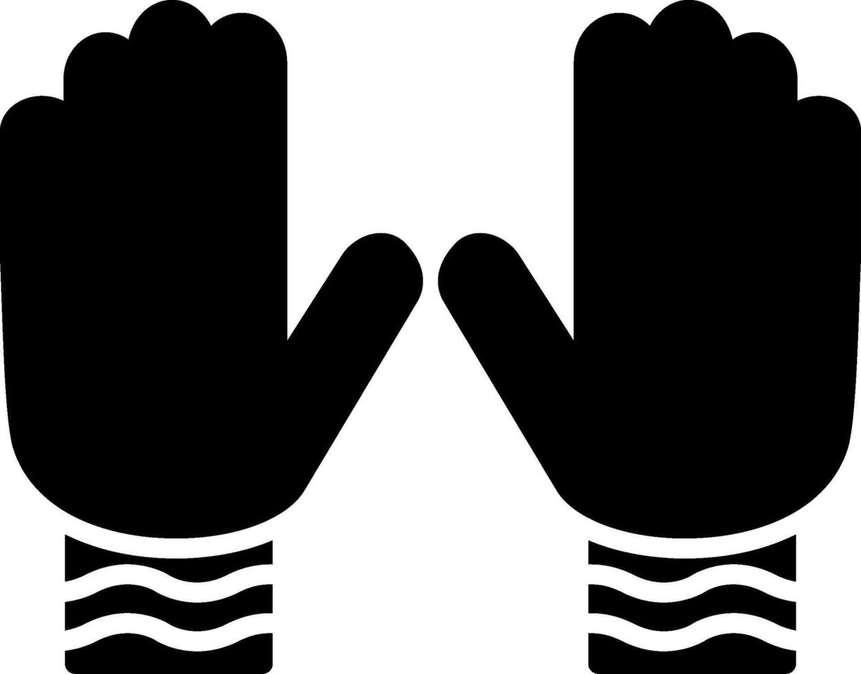 icono de glifo de guantes vector