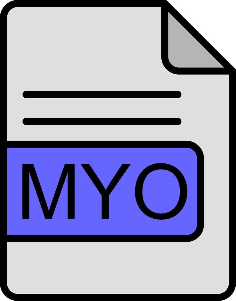 MYO File Format Line Filled Icon vector
