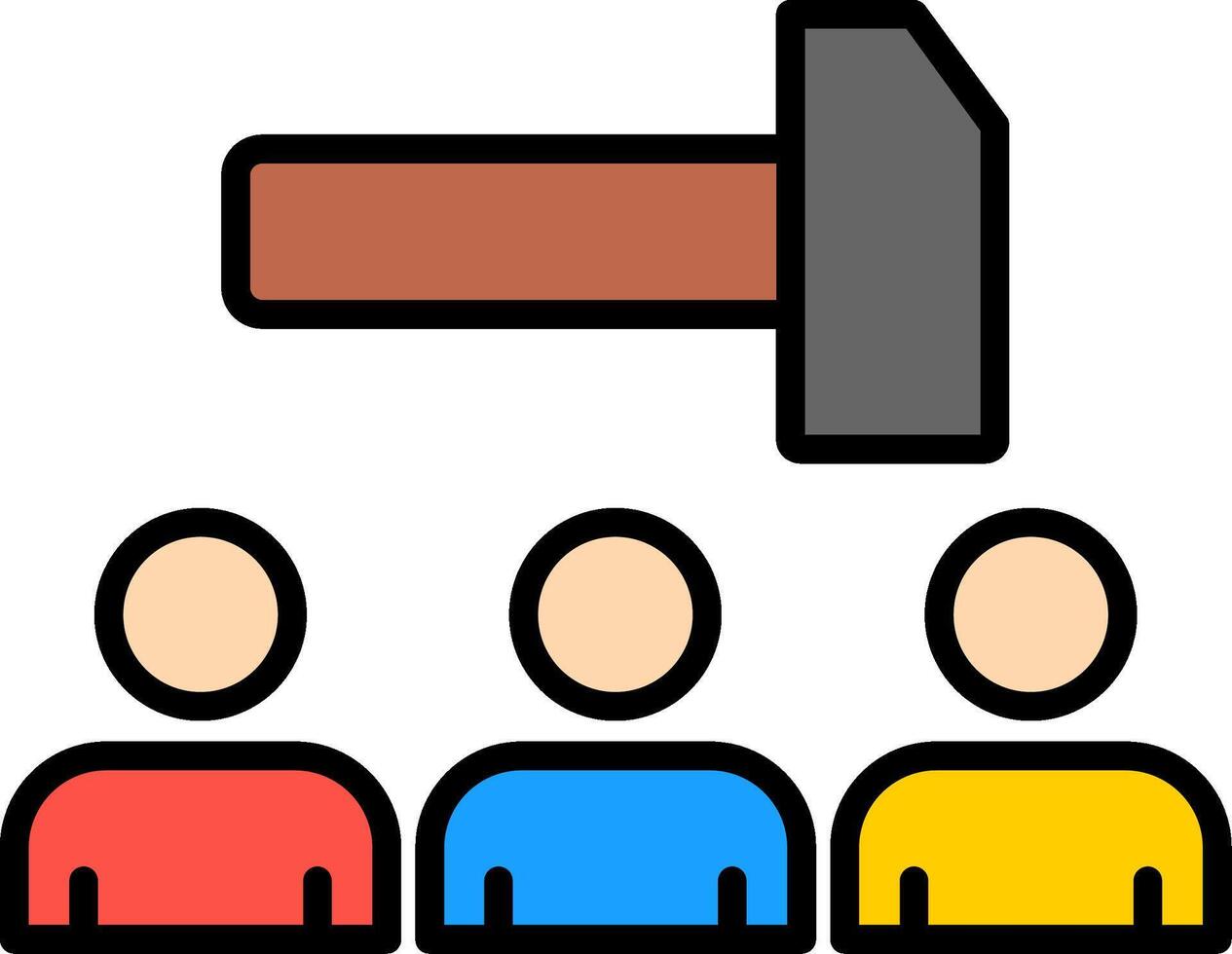 Team Building Line Filled Icon vector