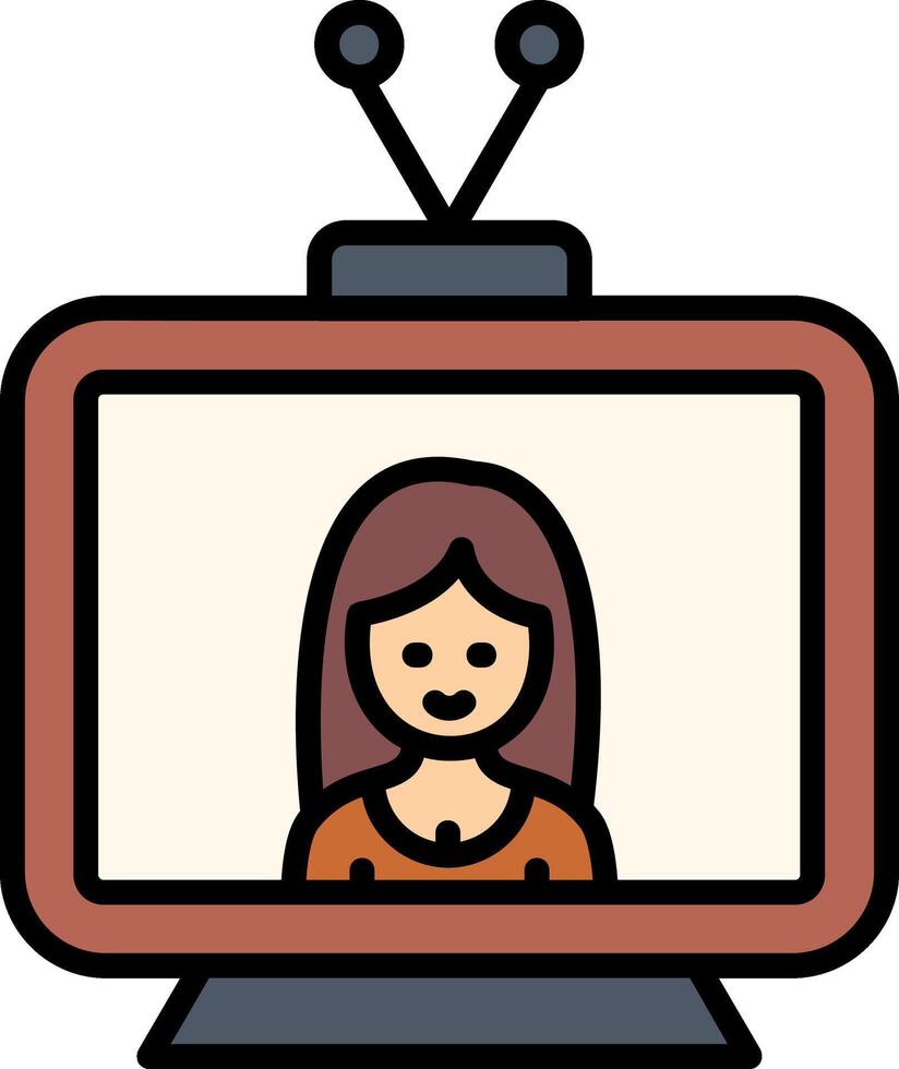 Television Line Filled Icon vector