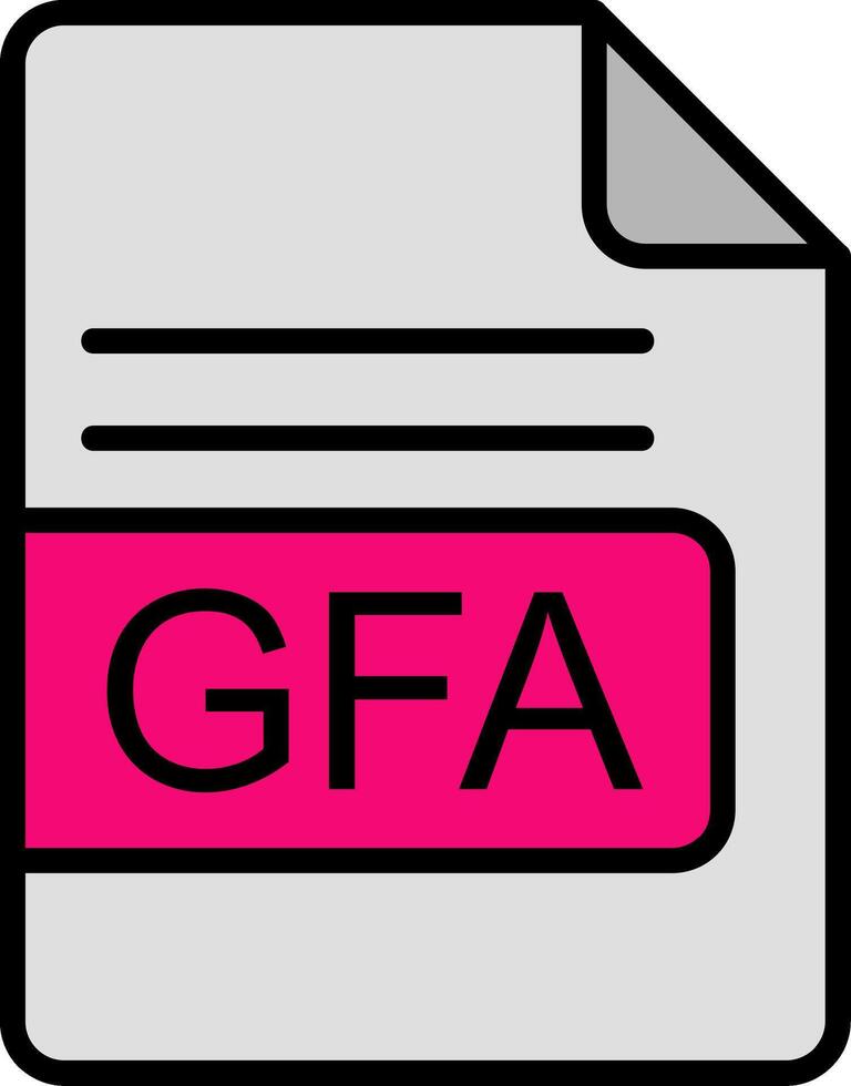 gfa archivo formato línea lleno icono vector