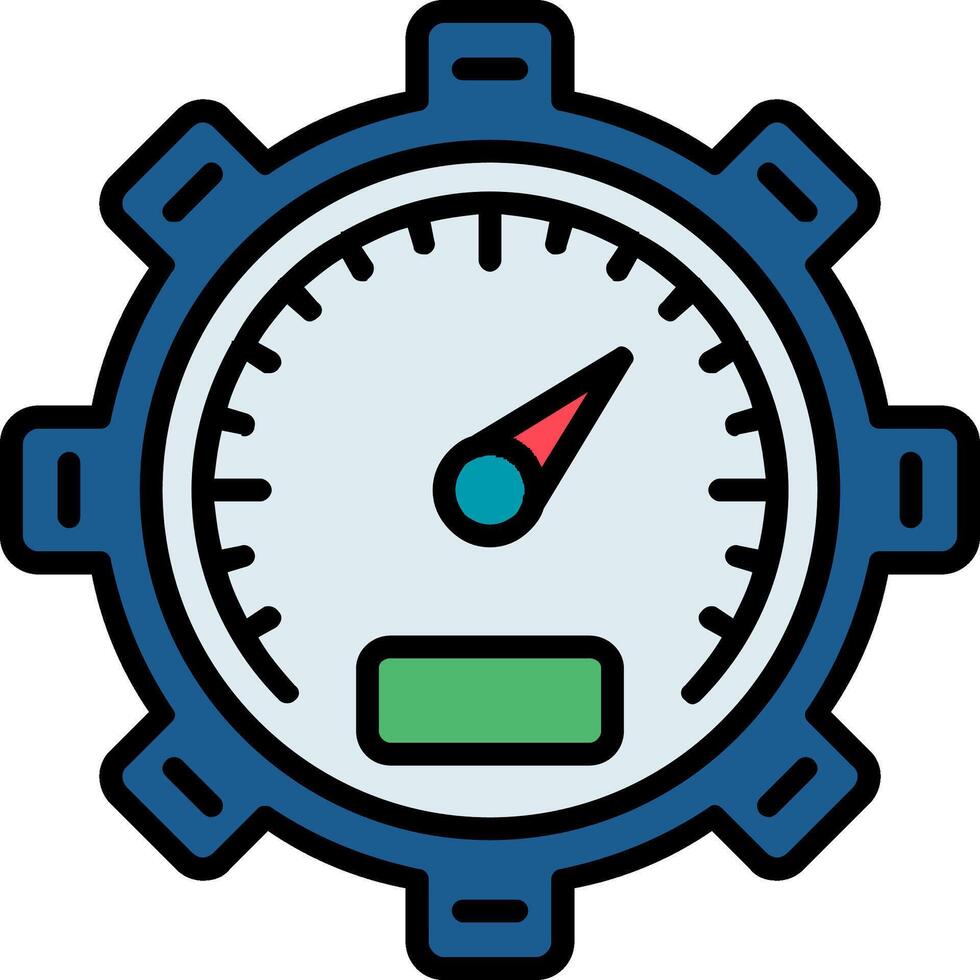 Pressure Gauge Line Filled Icon vector