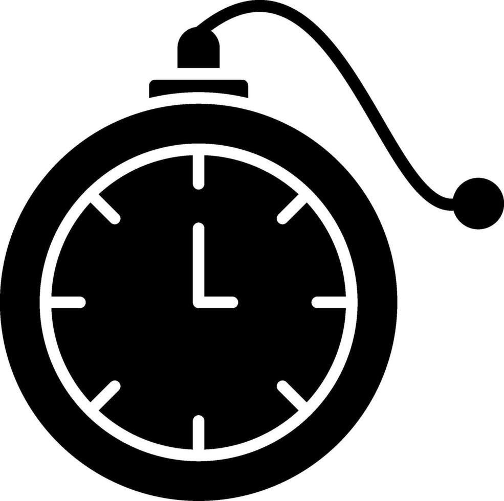 icono de glifo de reloj de bolsillo vector