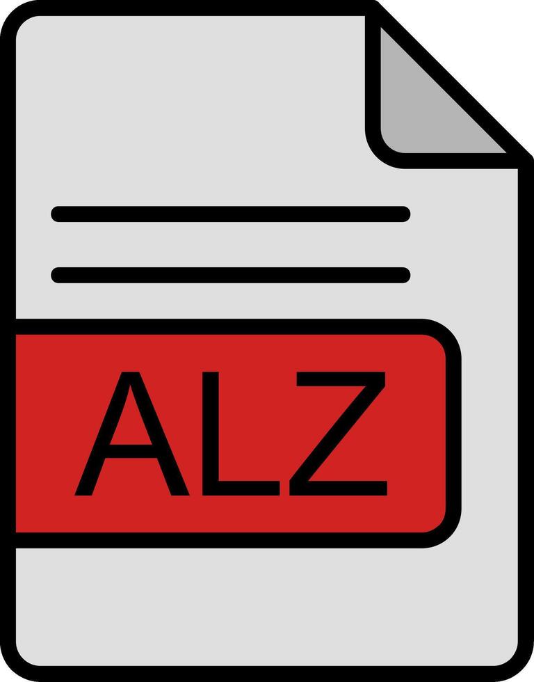 ALZ File Format Line Filled Icon vector