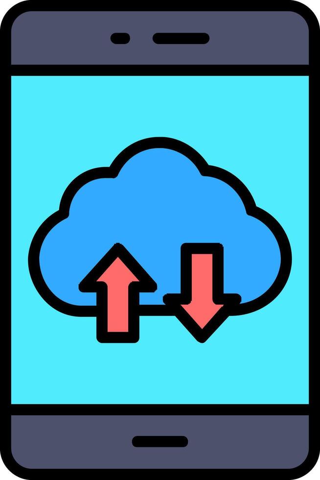 Smartphone Line Filled Icon vector