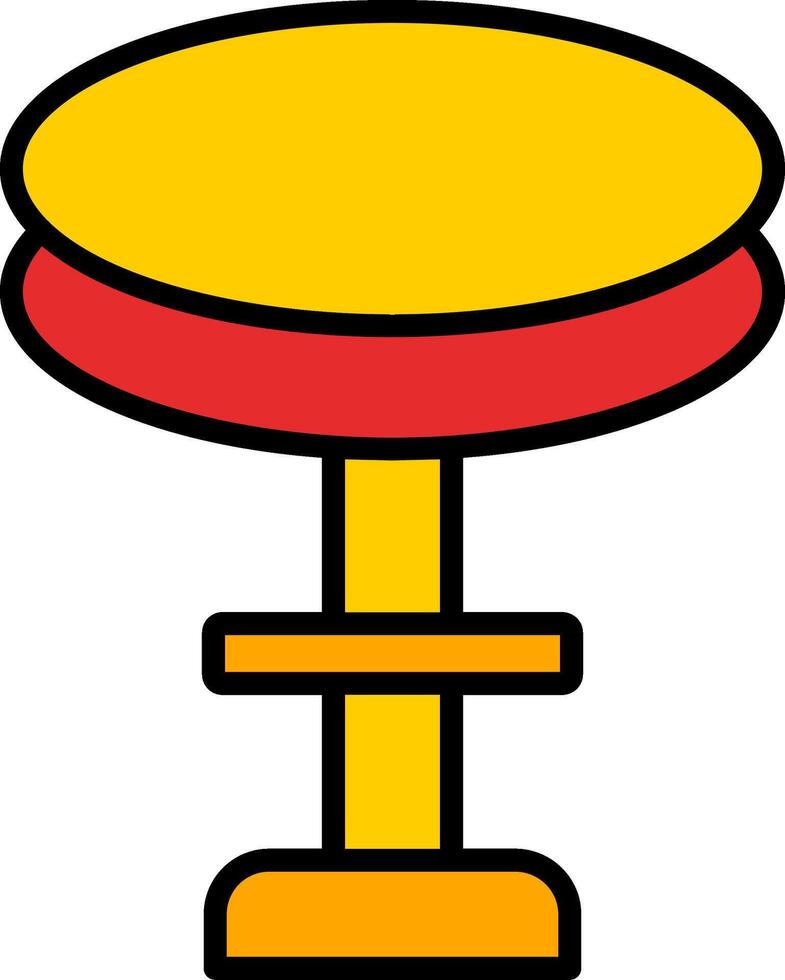 Stool Line Filled Icon vector
