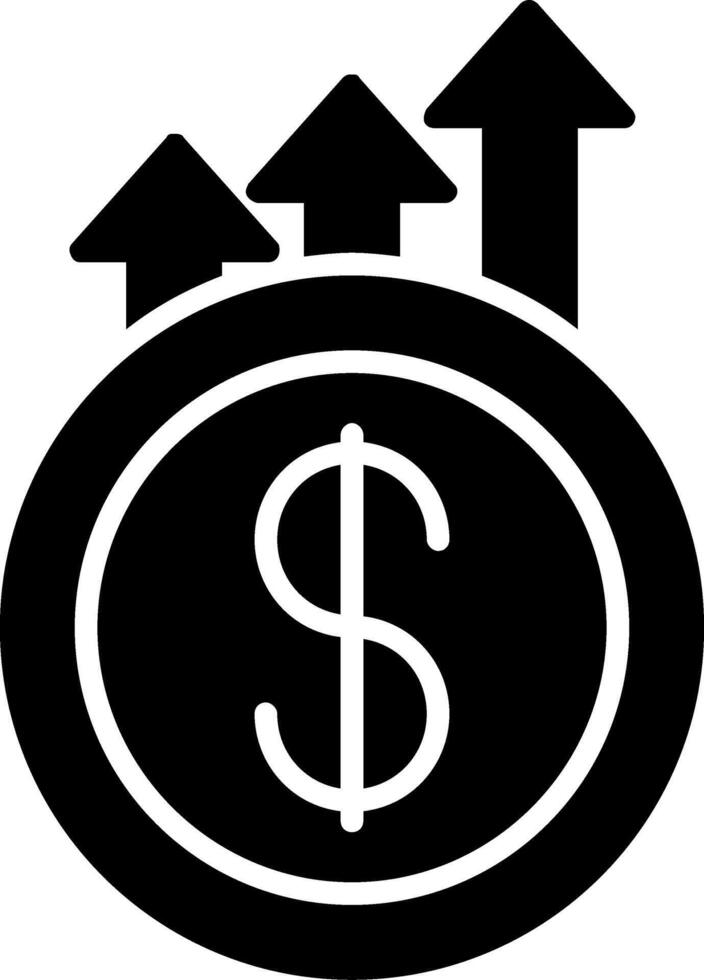 Earning Growth Glyph Icon vector