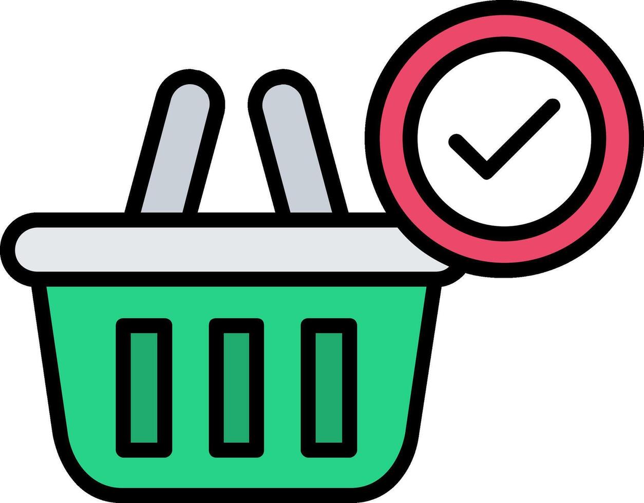 Basket Line Filled Icon vector