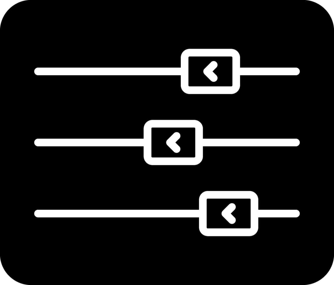 icono de glifo de controles deslizantes vector