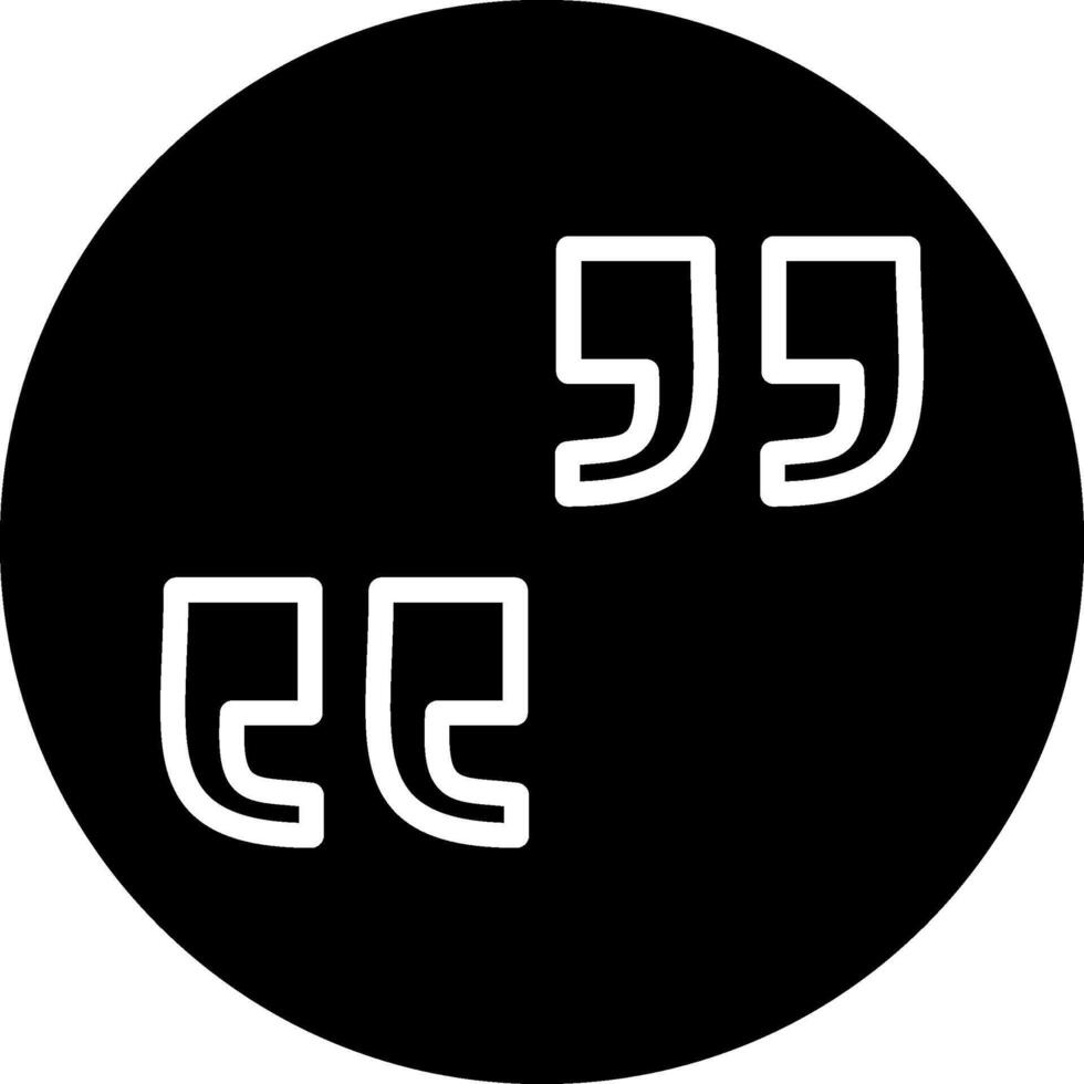 Quote Glyph Icon vector