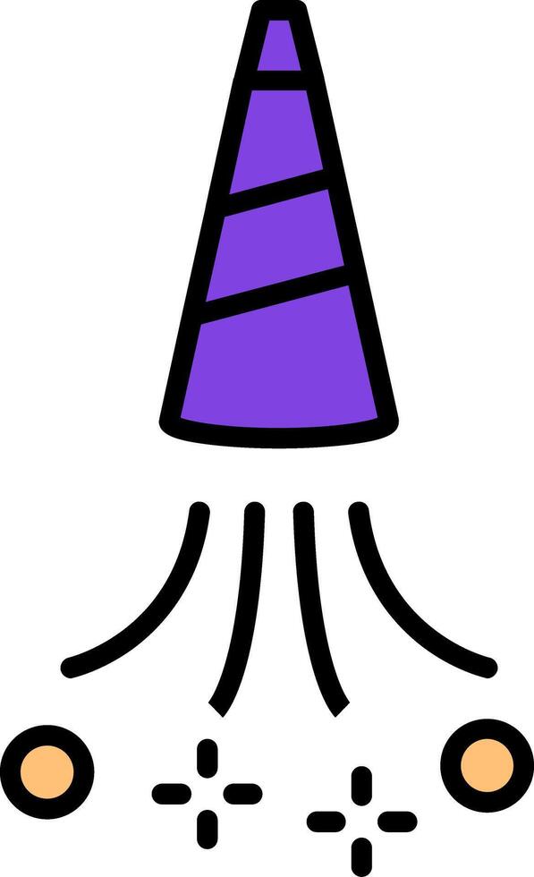 Party Horn Line Filled Icon vector