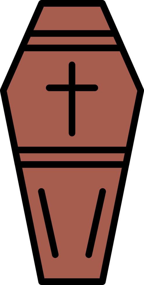 Coffin Line Filled Icon vector