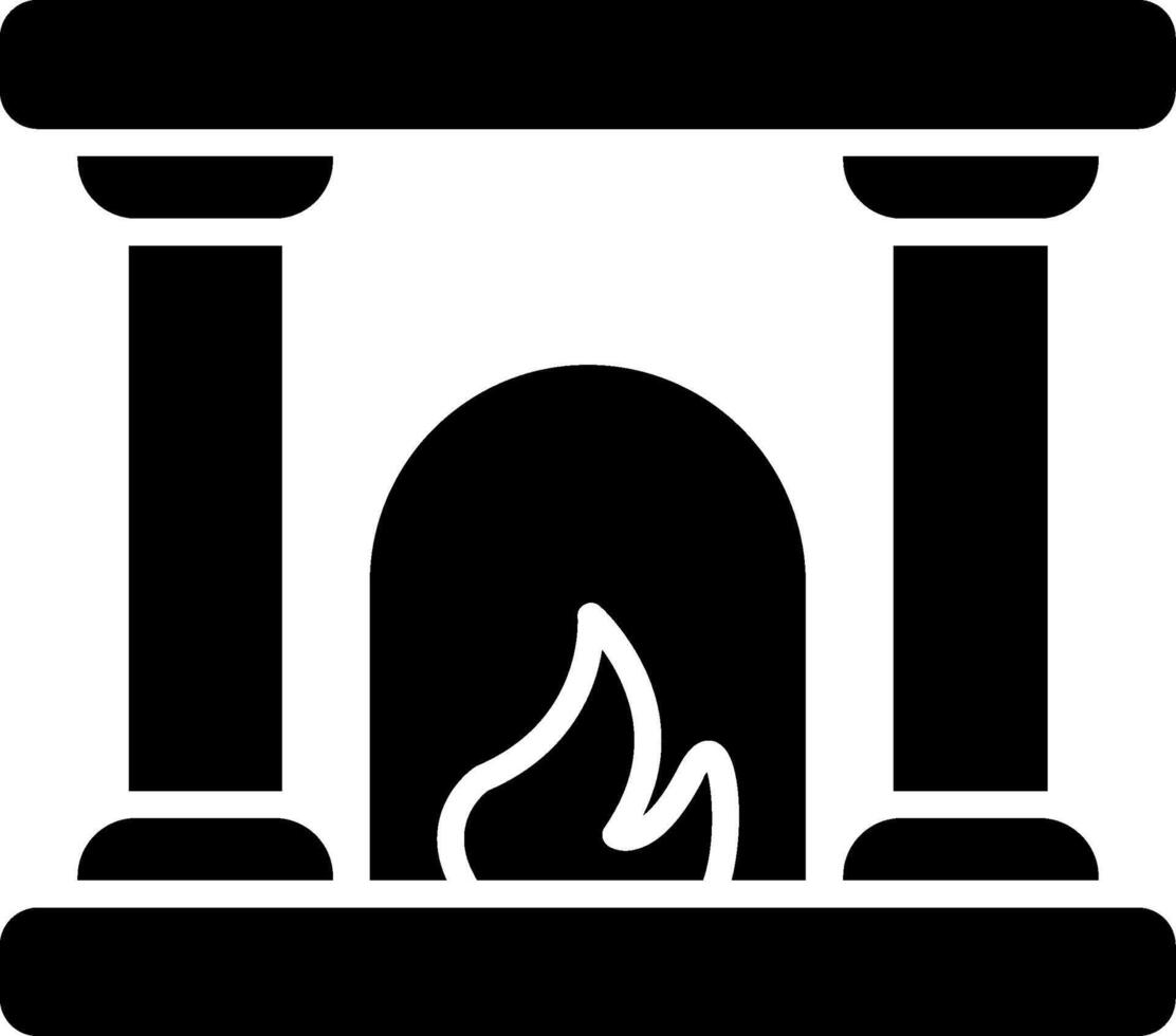 Fireplace Glyph Icon vector