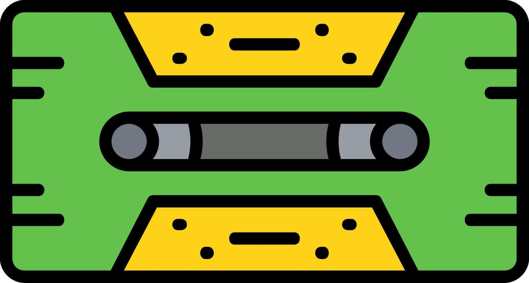 Cassette Tape Line Filled Icon vector