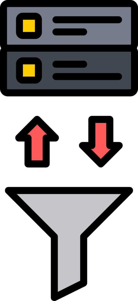 filtración línea lleno icono vector