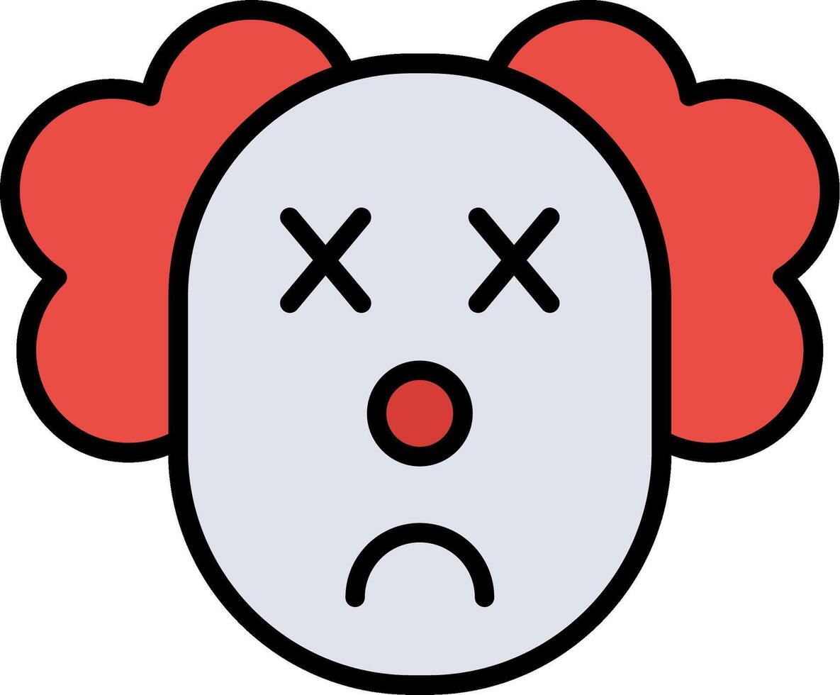 Clown Line Filled Icon vector