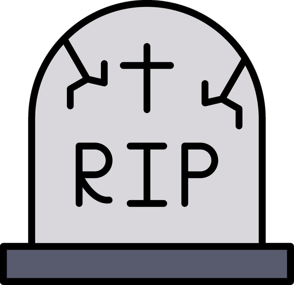 Cemetery Line Filled Icon vector