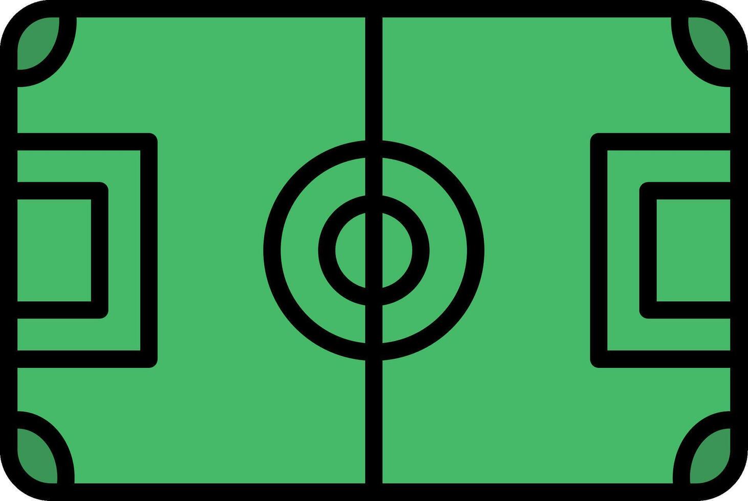 Football Field Line Filled Icon vector