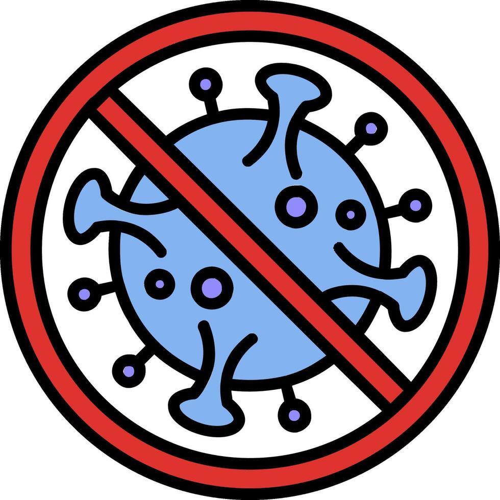 Prohibited Sign Line Filled Icon vector