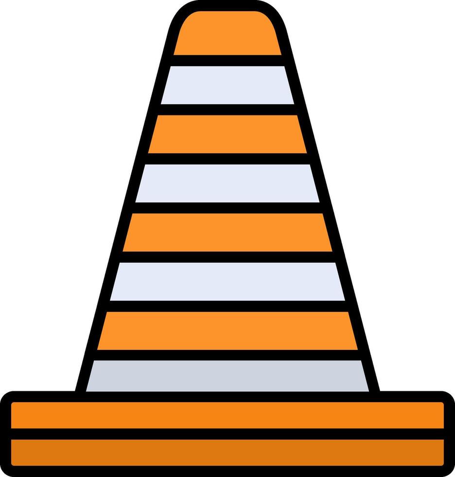 Traffic Cone Line Filled Icon vector