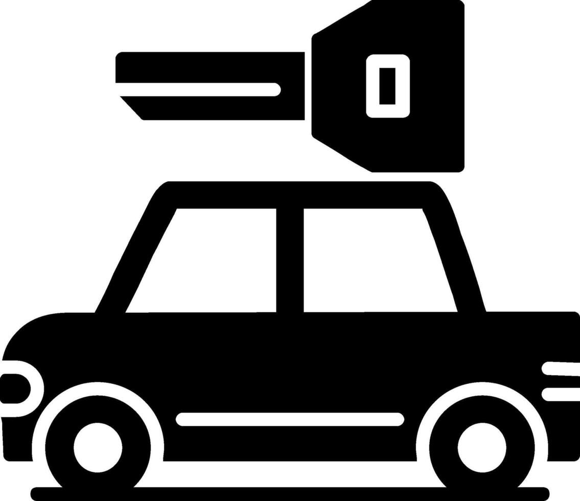 Rental Car Glyph Icon vector