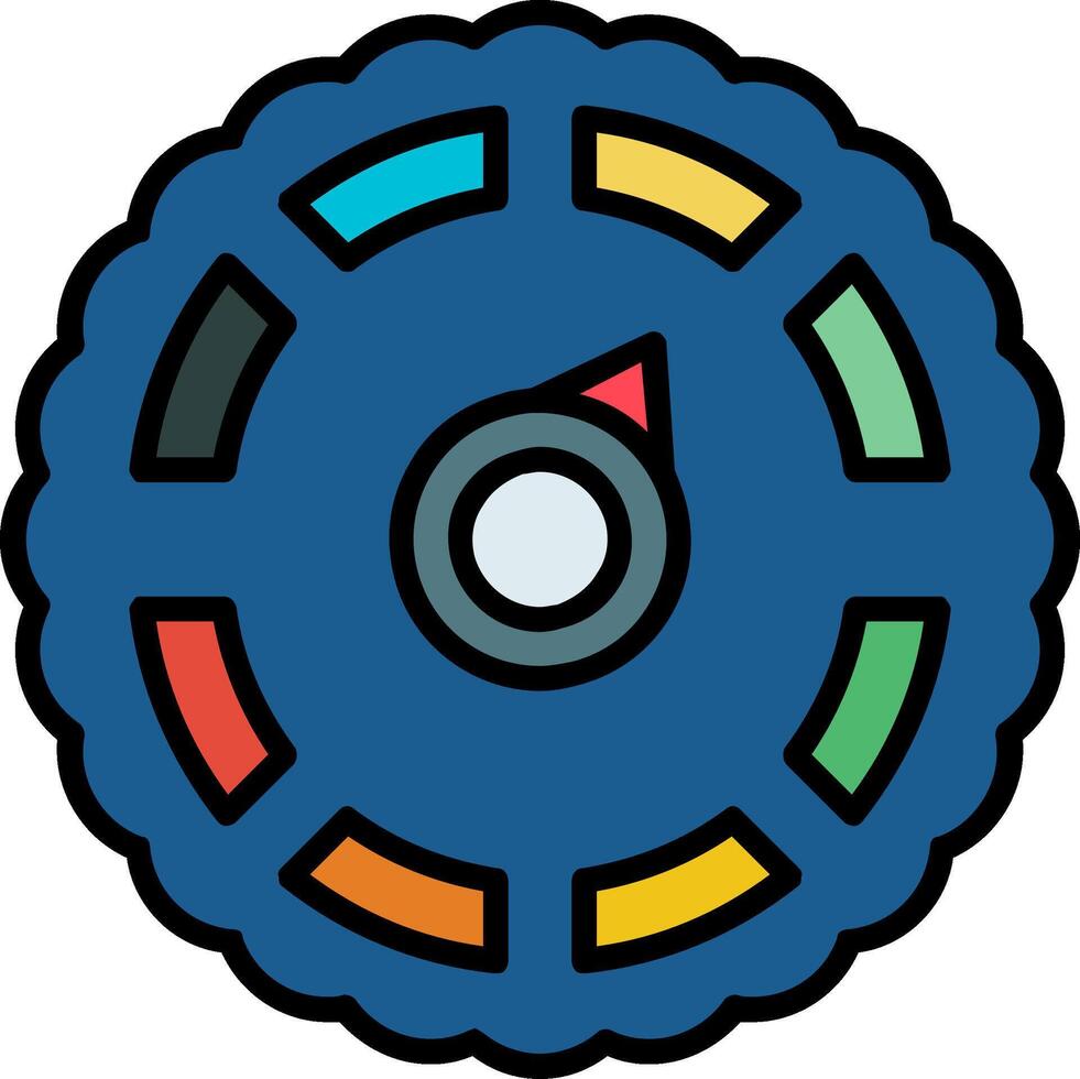 Pressure Gauge Line Filled Icon vector
