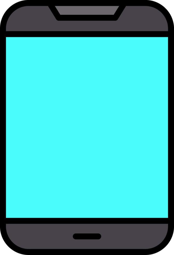 Mobile Phone Line Filled Icon vector