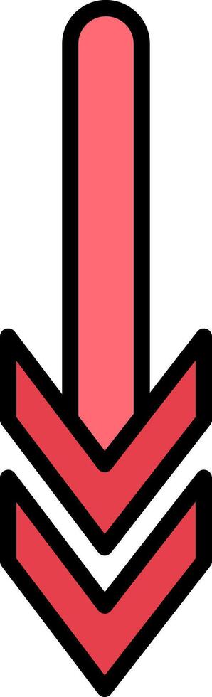 Down Line Filled Icon vector
