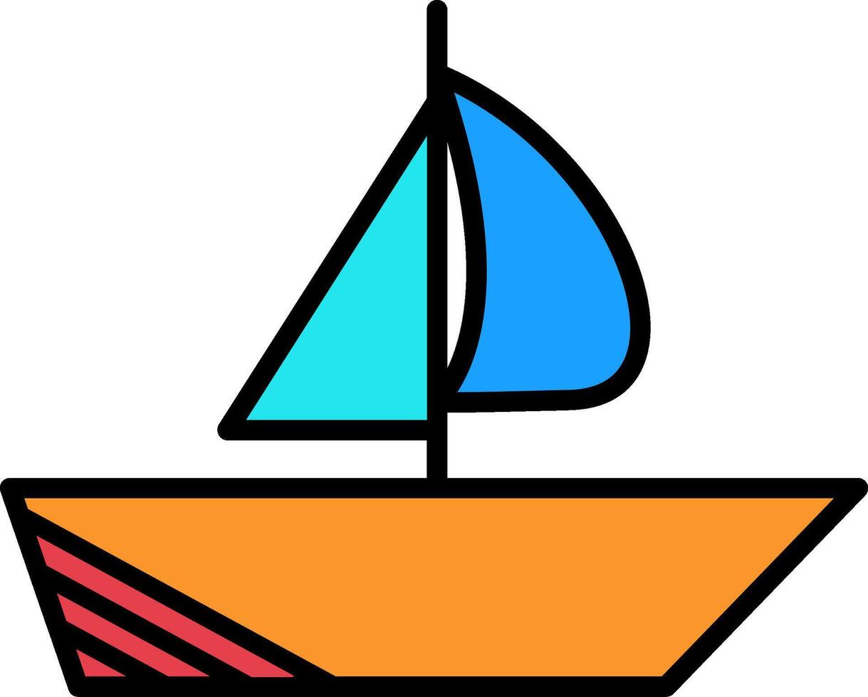 Boat Line Filled Icon vector