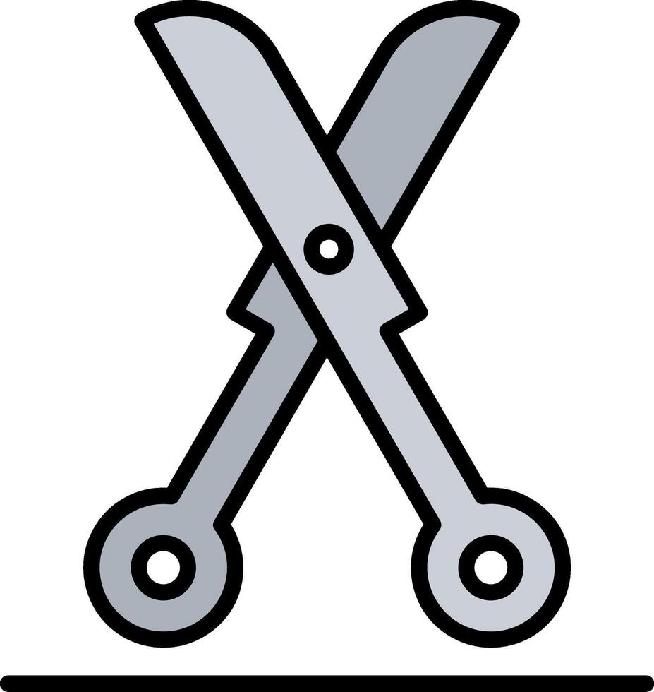 Shears Line Filled Icon vector