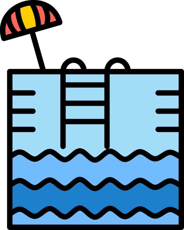 Swimming Pool Line Filled Icon vector