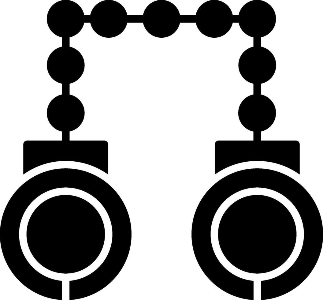 Hand Cuffs Glyph Icon vector