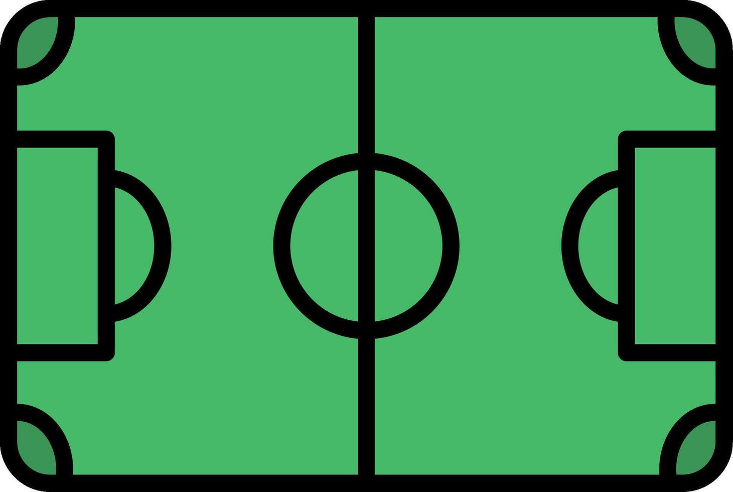 Soccer Field Line Filled Icon vector