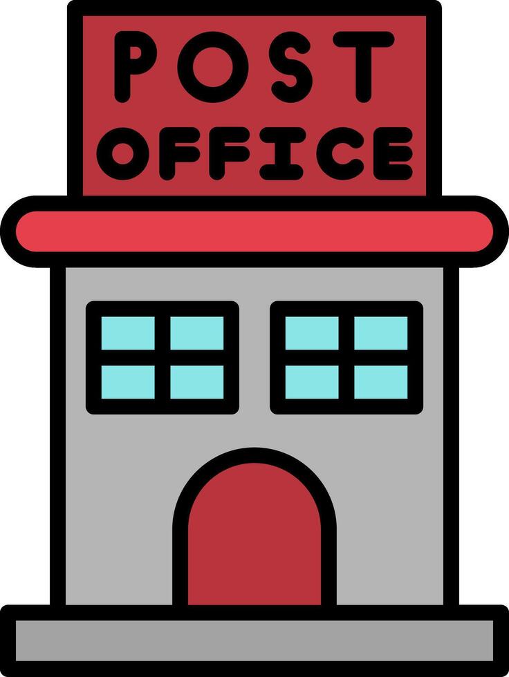 Post Office Line Filled Icon vector